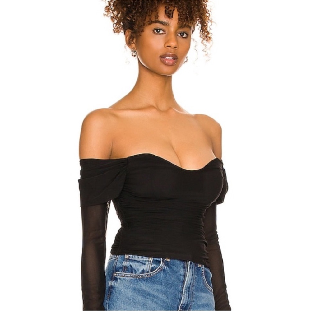 MAJORELLE Black Off-Shoulder Blouse - Picture 2 of 4